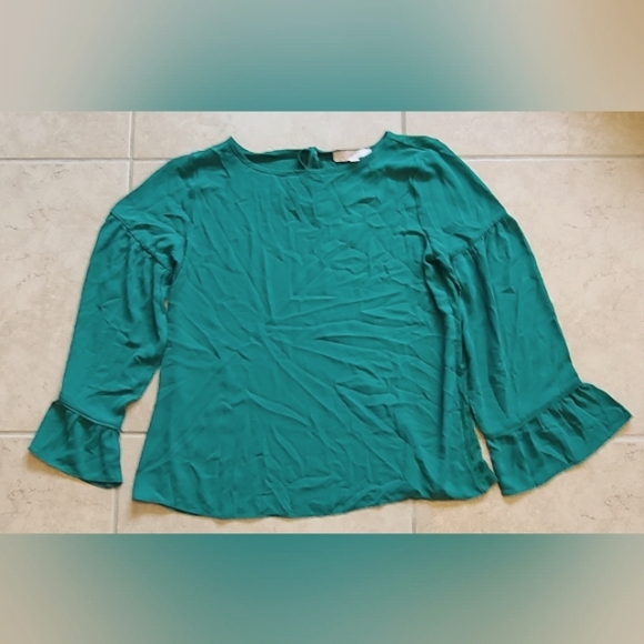 NWT Ann Taylor LOFT Oversized Long Sleeve Top Emerald Green, Medium - Picture 4 of 7